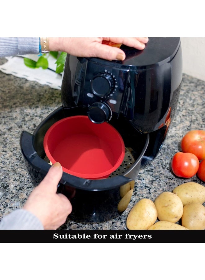 2pcs 6 بوصة قوالب كعكة السيليكون للخبز ، كعكة مستديرة الخبز وعاء غير عصا الإفراج السريع مناسبة لكعكة الشوكولاته كعكة براوني كعكة البودينغ (6 بوصة) - Image 3